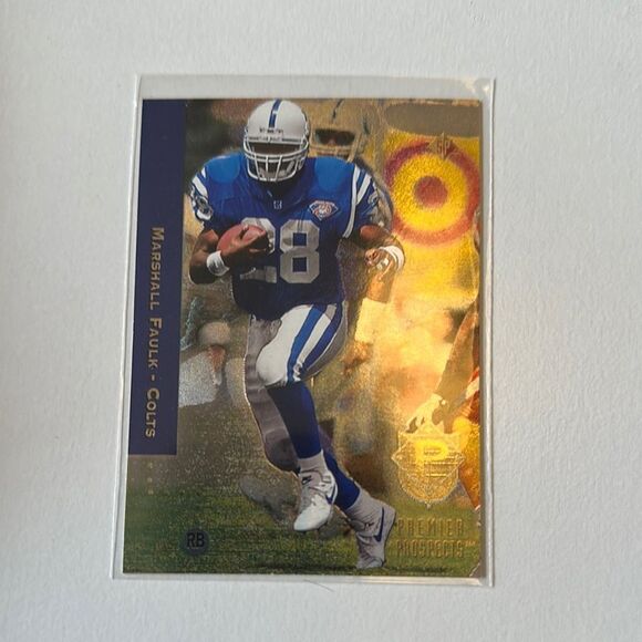 Marshall Faulk Colts Trading Card - Blue and Gold upper deck sp rookie mint - Picture 1 of 3